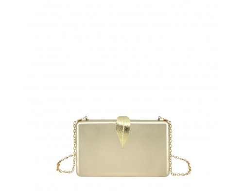 Bolso Clutch Efecto Metalizado Hoja